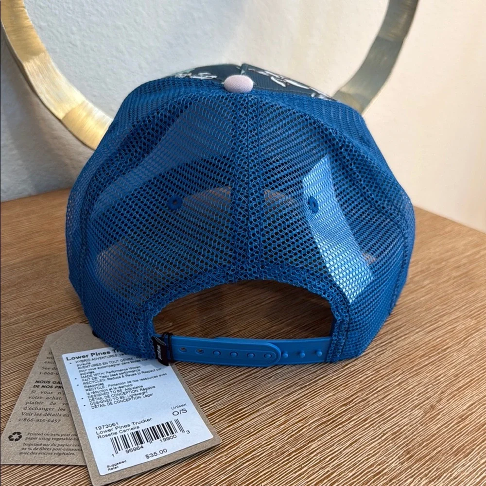 nwt PRANA Lower Pines Trucker Floral Blue and Pink Cap - Picture 5 of 6